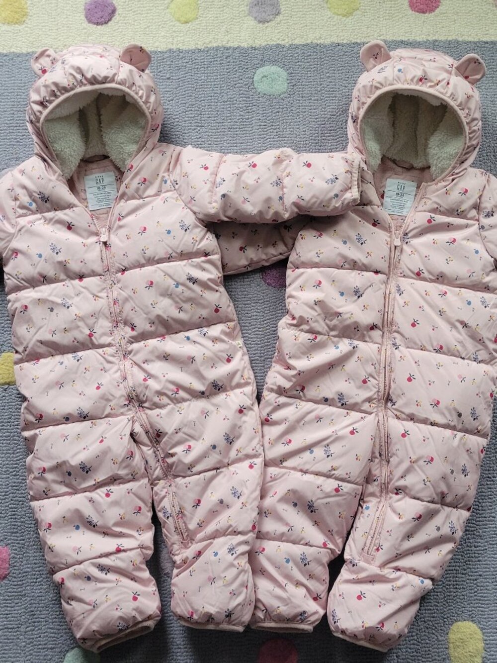 Two Baby Gap Cool Max Snowsuit 18-24 Months in Petal Pink